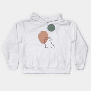 Terracotta pot and English Bulldog Yoga Kids Hoodie